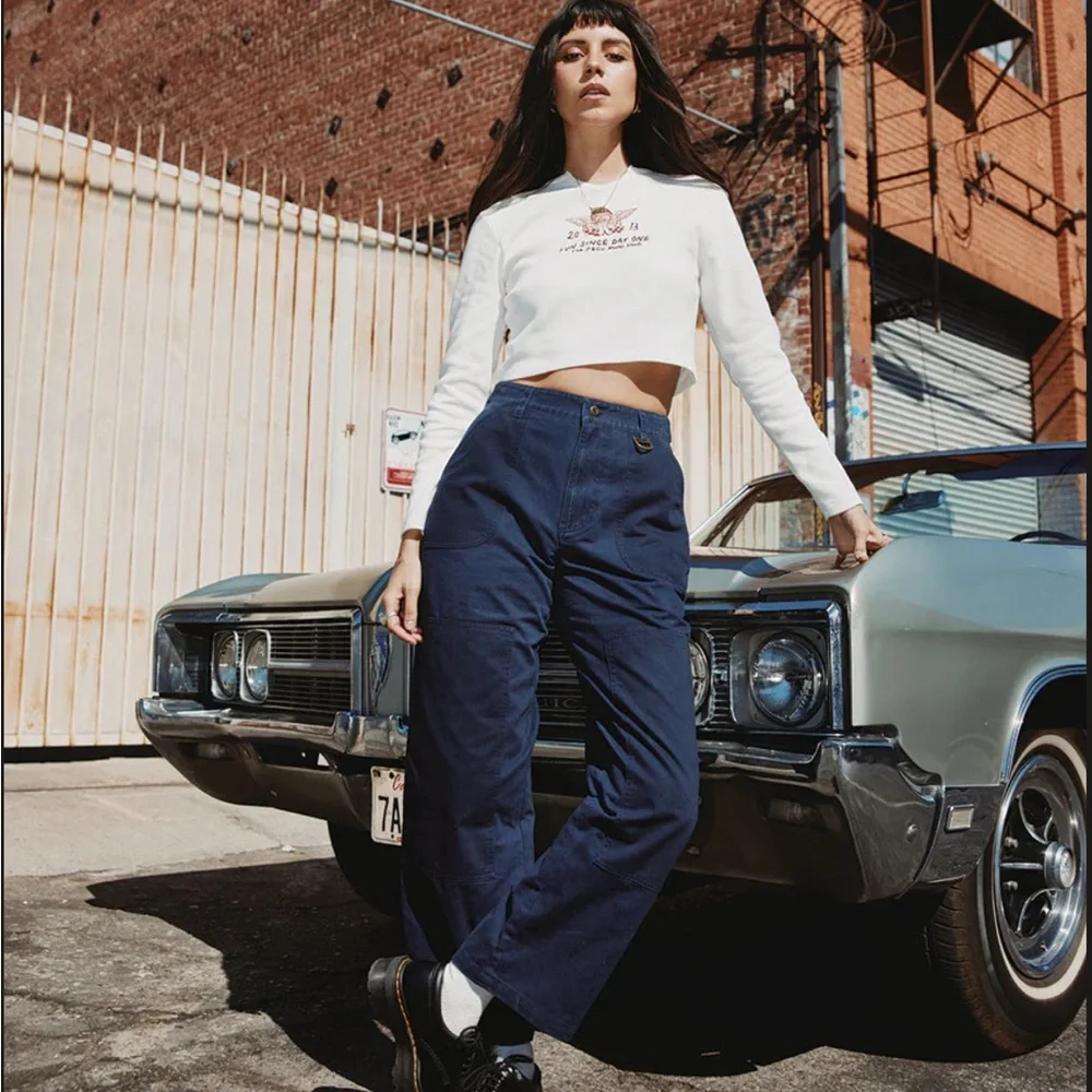 P & Co Surplus High Waisted Pants Navy - Picture 3 of 10